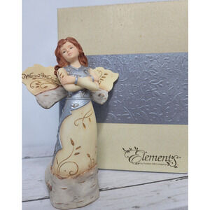 'Warm Wishes' Angel Holding Wheat, 5.5" in Height by Elements, New in Box